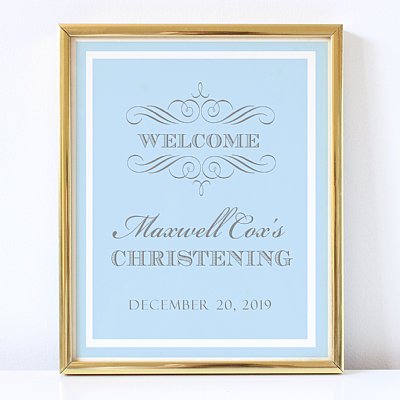 Christening Welcome Sign (Blue)