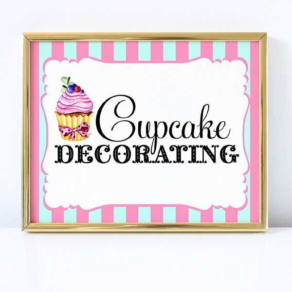 Cupcake Queen 8x10 "Cupcake Decorating" Event Sign