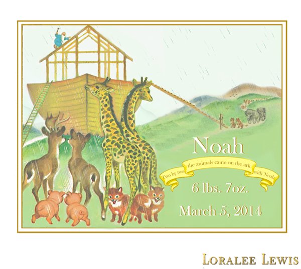 Noah's Ark Personalized 8x10 Sign