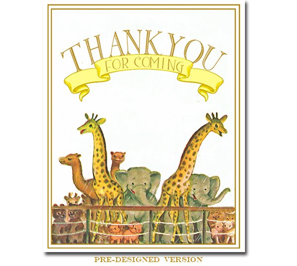 Noah's Ark "Thank You for Coming" Sign  8x10 sign 