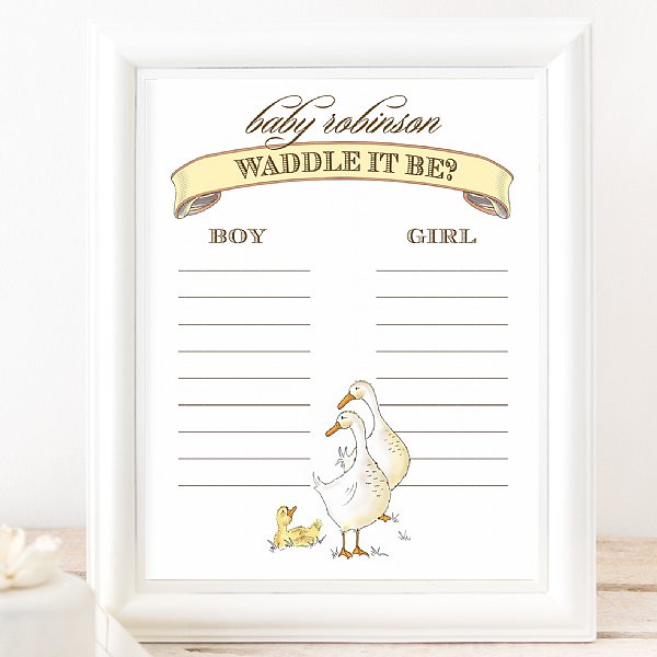 Duckling "Waddle It Be" 8x10 Sign