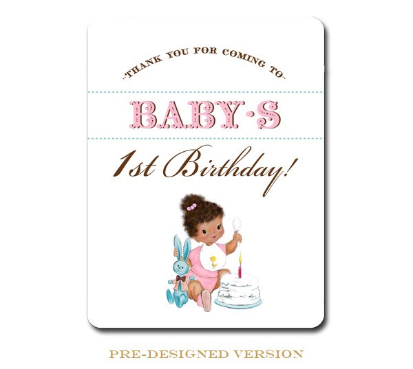 Vintage First Birthday 8x10 Thank You for Coming Event Sign