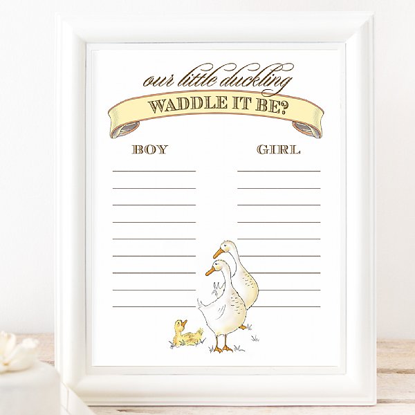 Duckling "Waddle It Be" 8x10 Sign
