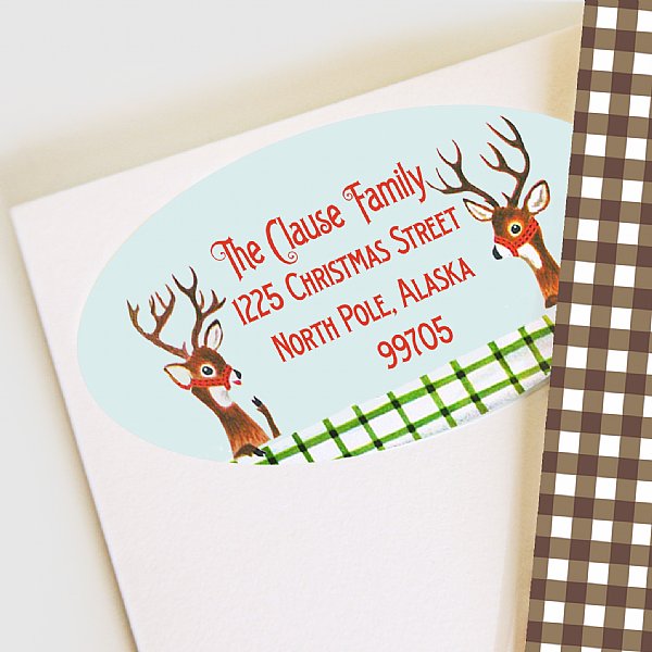 Retro Reindeer Address Labels