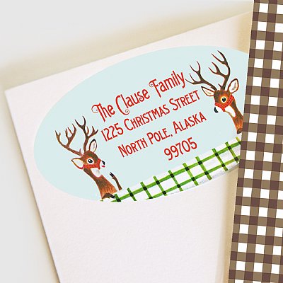 Retro Reindeer Address Labels