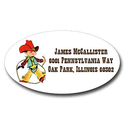 Buckaroo Oval Address Labels