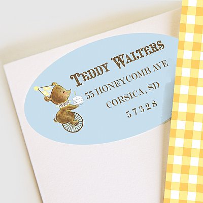 First Birthday Bear Address Labels