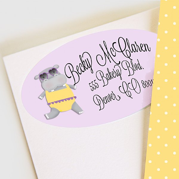 Hip Hippo Hooray Address Labels