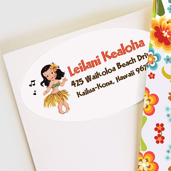 Aloha Girl Address Labels