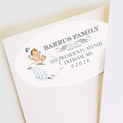 Bouncing Baby Address Labels (Fair Skin Tone)