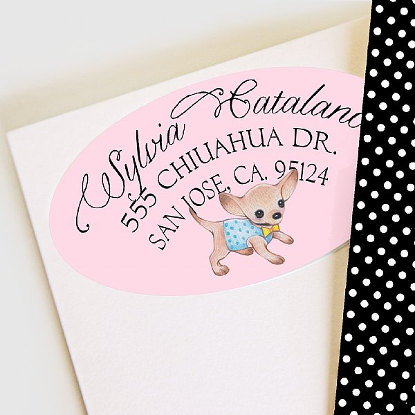 Paris Chihuahua Address Labels