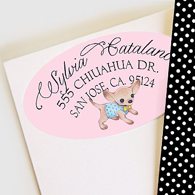 Paris Chihuahua Address Labels