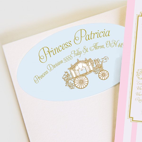 Princess Carriage Address Labels (Blue)