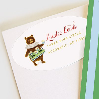 Circus Bear Collection Address Labels