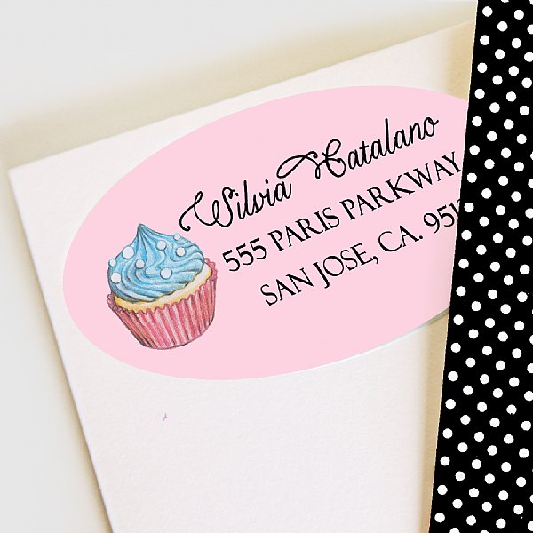 Paris Cupcake Address Labels