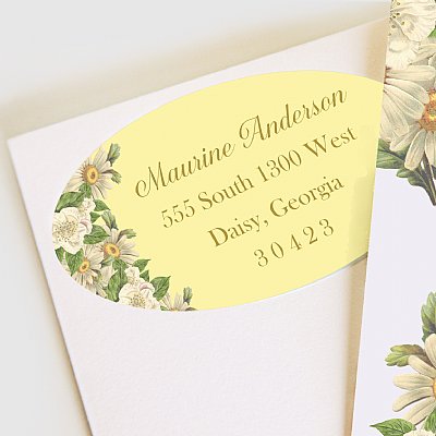 Daisy Floral Address Labels