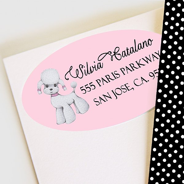 Paris Poodle Address Labels