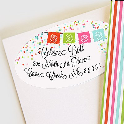 Banderitas Fiesta Address Labels