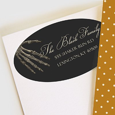 Bones Oval Address Labels