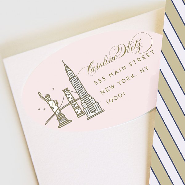 New York New York (Pink) Address Labels