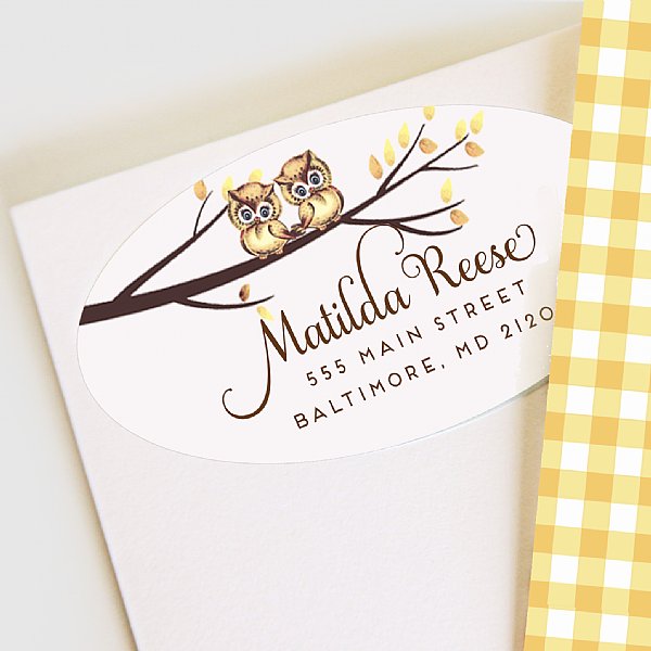 Owl Twin Address Labels