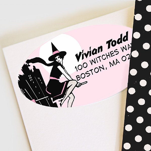 Retro Witch Address Labels