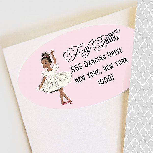 Ballerinas Address Labels (Brown Skin Tone) 