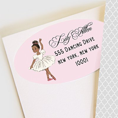 Ballerinas Address Labels (Brown Skin Tone) 