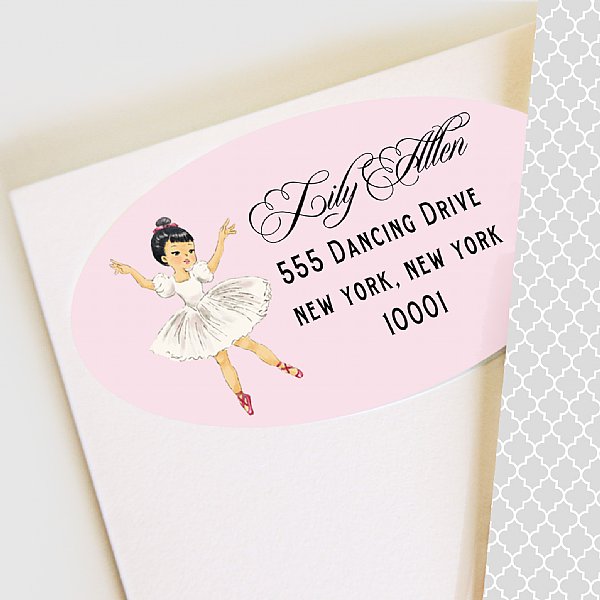 Ballerinas Address Labels (Dark Hair/Fair Skin Tone)