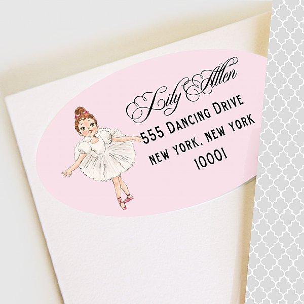 Ballerinas Address Labels (Red Head) 