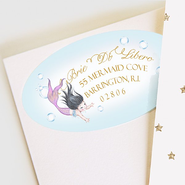 Mermaid Address Labels (Asian Mermaid)