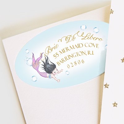 Mermaid Address Labels (Asian Mermaid)