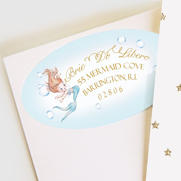 Mermaid Address Labels (Blonde)