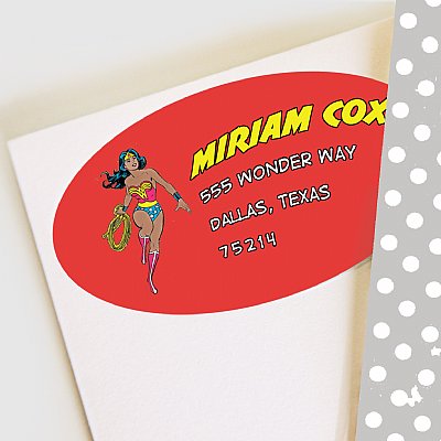 Super Girl Address Labels (Brown Skin Tone)