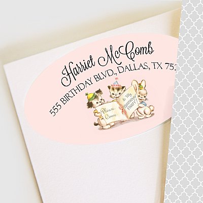 Tiny Trio Pink Address Labels