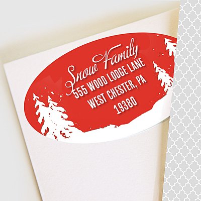 Vintage Snow Party Address Labels