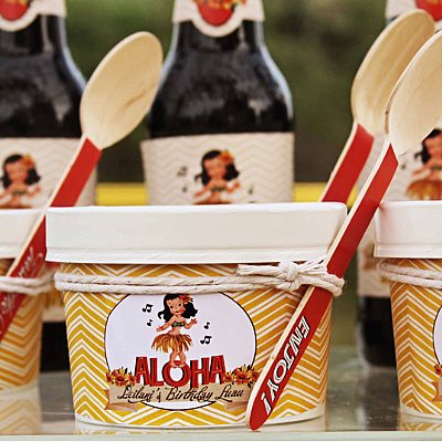 Aloha Girl Treat Cartons with Spoons