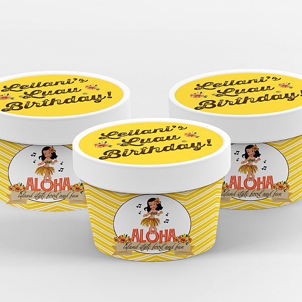 Aloha Girl Treat Cartons with Spoons