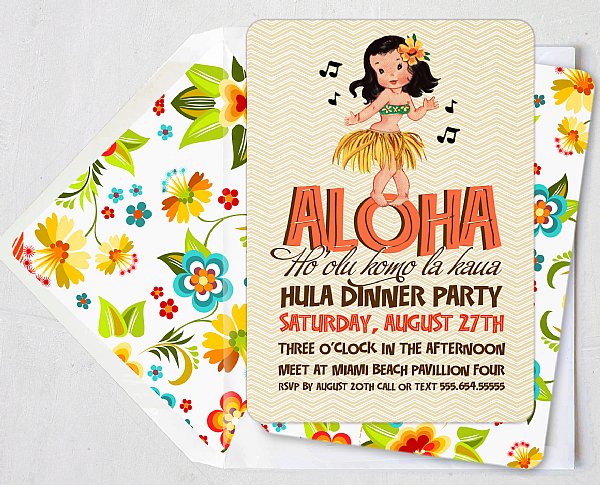 Aloha Girl Invitations