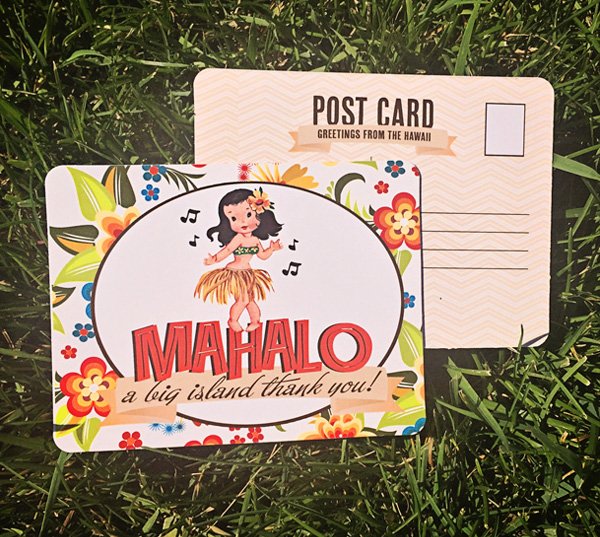 Aloha Girl Thank You Postcards