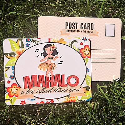 Aloha Girl Thank You Postcards