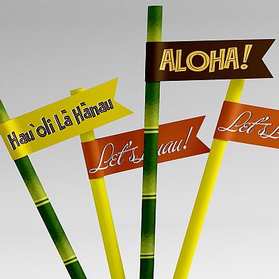 Aloha Girl Straw and Pennant Kit