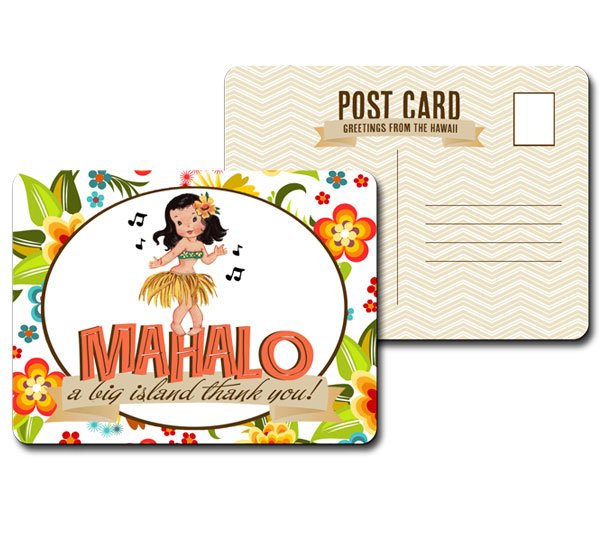 Aloha Girl Thank You Postcards