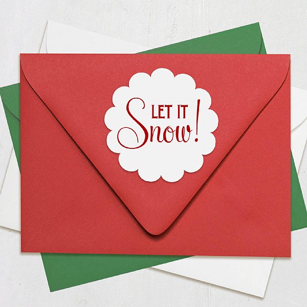 A Lot Like Christmas "Let it Snow!" Scallop Circle Stickers