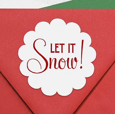 A Lot Like Christmas "Let it Snow!" Scallop Circle Stickers