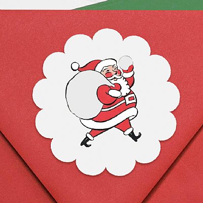 A Lot Like Christmas "Santa" Scallop Circle Stickers 