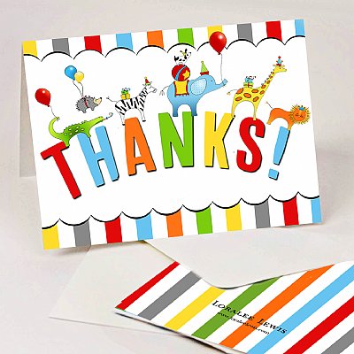 Animals on Parade Thank You Notes