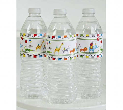 Animals on Parade Water Bottle Labels