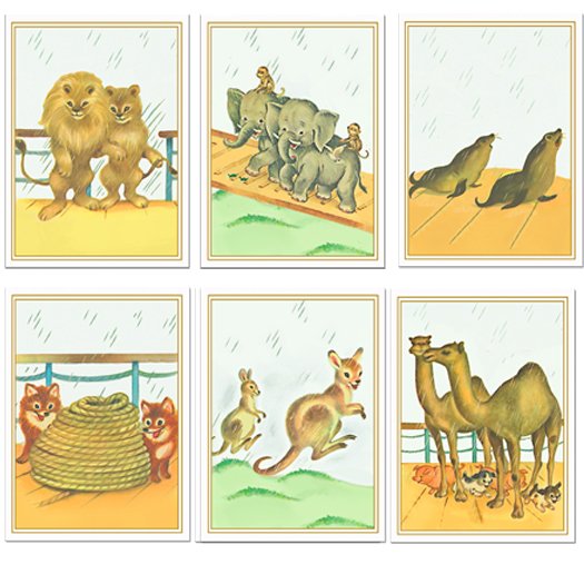 Set of 6 Noah's Ark Prints