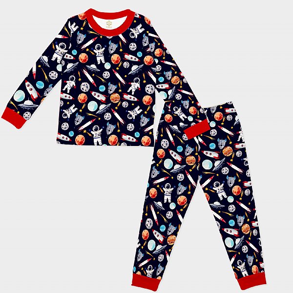 Navy Astronaut Children's Long Sleeve PJ Set